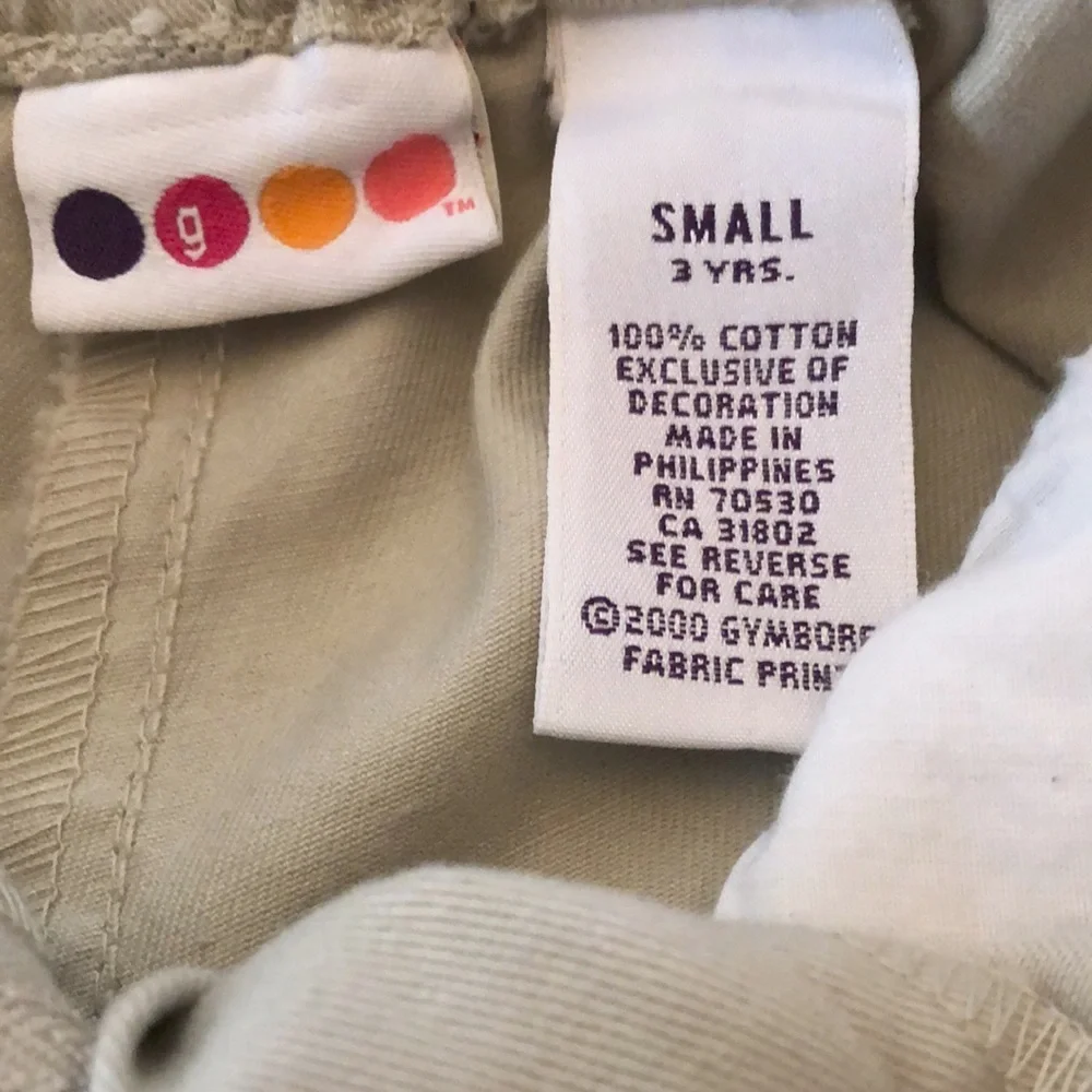 2000 Gymboree Tan Khaki Embroidered Pants Size Small 3 Years